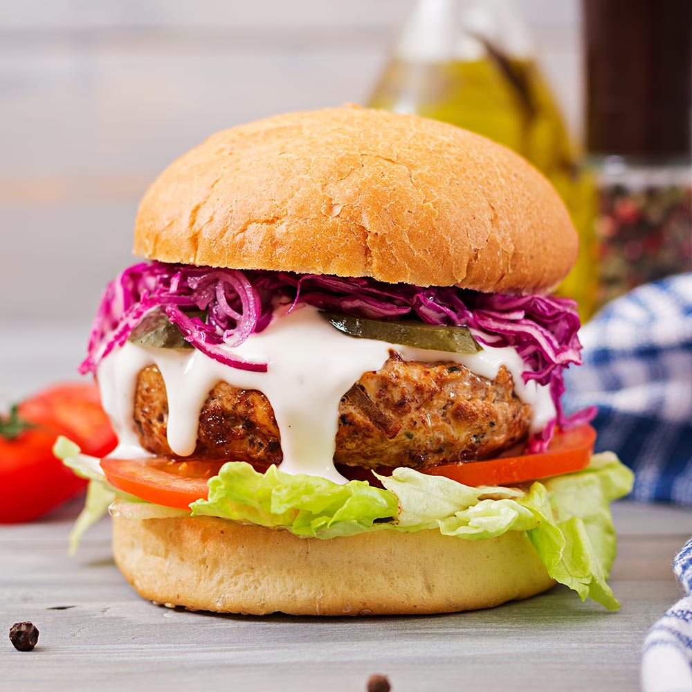 Hambúrguer frango & queijo